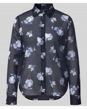 GANT Regular Fit Langarmbluse aus Baumwoll-Seiden-Mix - Blau