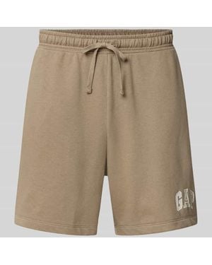 Gap Straight Fit Shorts mit Logo-Stitching Modell 'Arch' - Natur