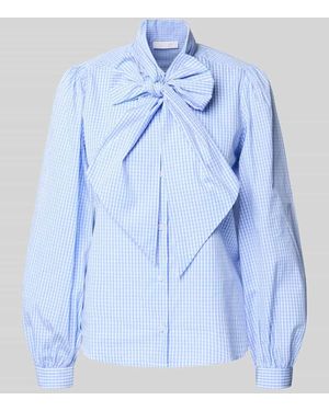 Rich & Royal Hemdbluse mit Stehkragen - Blau