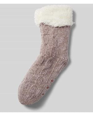 Capelli New York Socken mit Zopfmuster - Grau