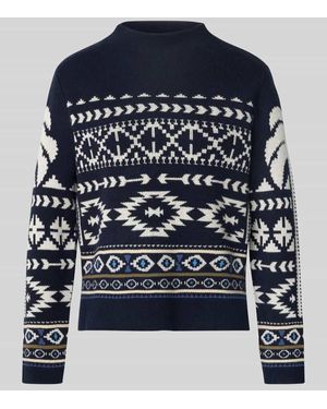 Ouí Strickpullover mit Stehkragen - Blau