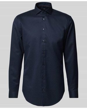 Jake*s Regular Fit Business-Hemd Mit Kentkragen - Blau