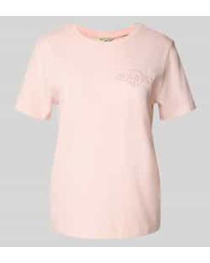 GANT Regular Fit T-Shirt Van Puur Katoen Met Logopatch - Roze