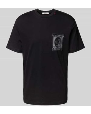 Replay T-Shirt mit Rundhalsausschnitt - Schwarz