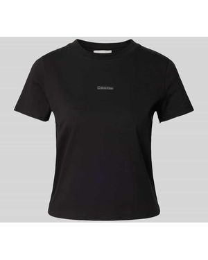 Calvin Klein Regular Fit T-Shirt mit Label-Patch - Schwarz
