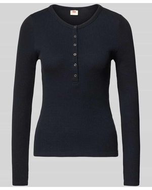 Levi's Longsleeve mit kurzer Knopfleiste - Blau