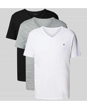 Tommy Hilfiger T-Shirt Set aus reiner Baumwolle im 3er-Pack - Schwarz