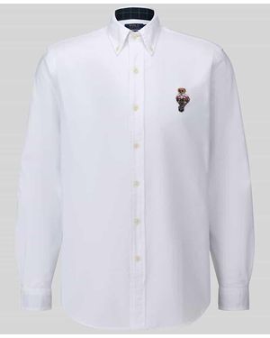 Polo Ralph Lauren Freizeithemd aus reiner Baumwolle mit gesticktem Motiv-Detail - Weiß