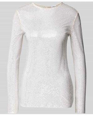 Marella Langarmshirt Mit Strasssteinbesatz Modell 'Rino' - Weiß