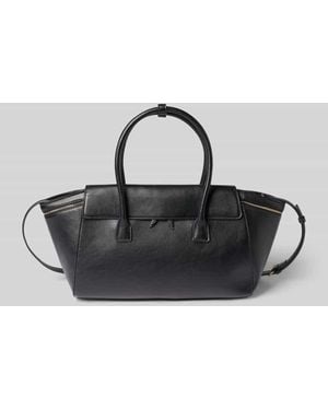 Mango Citybag in Leder-Optik Modell 'Fiori' - Schwarz