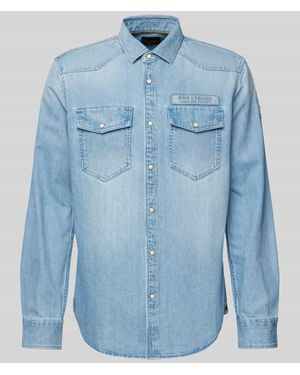 PME LEGEND Regular Fit Freizeithemd Mit Kentkragen - Blau