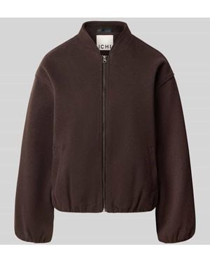 Ichi Jacke mit Stehkragen und Reißverschluss Modell 'JANNET' - Braun