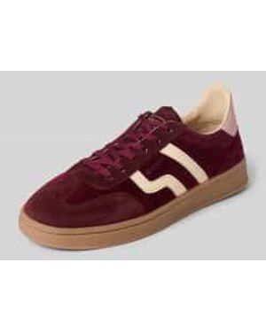 GANT Sneakers Van Leer Met Vetersluiting - Bruin