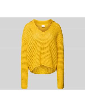 Closed Pullover mit Lochstickerei - Gelb