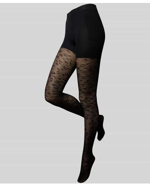 Magic Bodyfashion Strumpfhose in semitransparentem Design - Schwarz