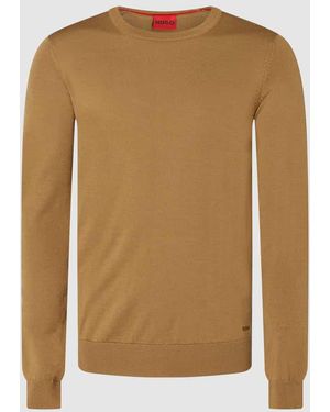 HUGO Pullover aus Schurwolle Modell 'San Cedrik' - Braun