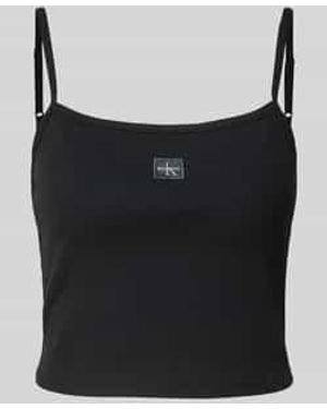 Calvin Klein Korte Top Met Labeldetail - Zwart