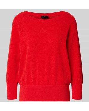 Monari Strickpullover aus Sommerchenille mit 3/4-Arm - Rot