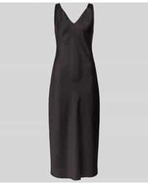 someday. Midi-Jurk Met V-Hals, Model 'Qova' - Zwart