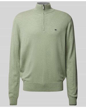 Fynch-Hatton Strickpullover Mit Troyer-Kragen - Grün