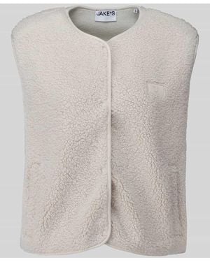 Jake*s Regular Fit Weste mit Logo-Detail - Grau