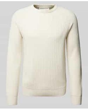 Tom Tailor Regular Fit Gebreide Pullover Van Katoenmix Met Structuurmotief - Naturel