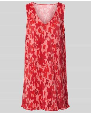 Pieces Fließendes Freizeitkleid mit Allover-Muster - Rot