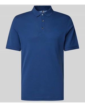 Brax Regular Fit Poloshirt Mit Label-Print Modell 'Pete' - Blau