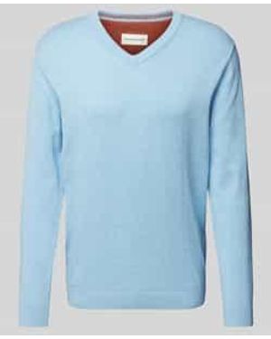 Tom Tailor Regular Fit Gebreide Pullover Van Zuiver Katoen - Blauw