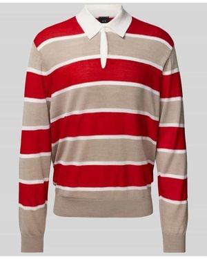 ARMANI EXCHANGE Strickpullover mit Polokragen - Rot