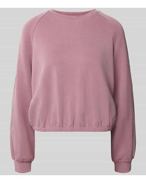 EA7 Sweatshirt mit Kontraststreifen - Pink