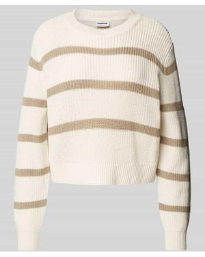 Noisy May Strickpullover mit gerippten Abschlüssen - Natur