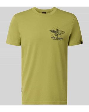 PME LEGEND T-Shirt mit Label-Print und Rundhalsausschnitt - Grün