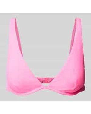 Venice Beach Bikini-Oberteil in Ripp-Optik Modell 'Lucky' - Pink