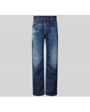 DSquared² Straight Fit Jeans im Used-Look - Blau