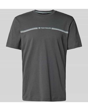 Tom Tailor Regular Fit T-Shirt Aus Reiner Baumwolle Mit Print - Schwarz