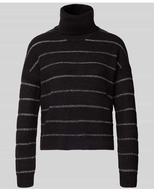 Vila Regular Fit Pullover mit Rollkragen Modell 'Zaza' - Schwarz