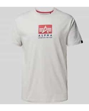 Alpha Industries T-shirt Met Labelprint - Grijs