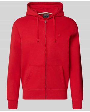 Superdry Regular Fit Sweatjacke aus Baumwoll-Mix mit Label-Detail - Rot