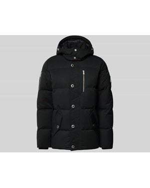 Moose Knuckles Daunenjacke mit abnehmbarem Webpelzbesatz - Schwarz