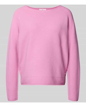 Fynch-Hatton Strickpullover mit Rundhalsausschnitt und Label-Detail - Pink