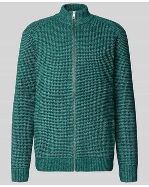 Tom Tailor Regular Fit Strickjacke mit Woll-Anteil - Grün