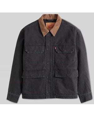 Levi's Relaxed Fit Jeansjacke aus reiner Baumwolle mit aufgesetzten Taschen - Schwarz