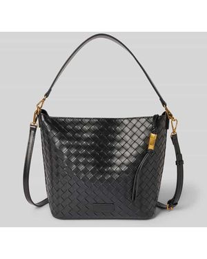 SEIDENFELT Handtasche in Flecht-Optik Modell 'KINNA HOBO' - Grau