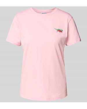 Jake*s T-Shirt mit Motiv-Stitching - Pink