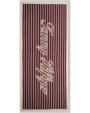 Tommy Hilfiger Tuch aus Modal-Baumwoll-Mix mit Logo-Schriftzug - Rot