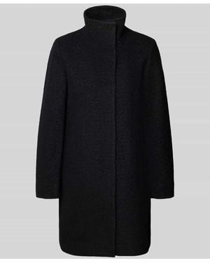 Lanius Mantel aus Schurwolle-Mix mit Stehkragen - Blau