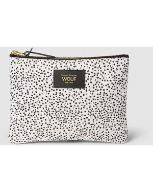 Wouf Pouch mit Allover-Muster Modell 'Dottie' - Weiß