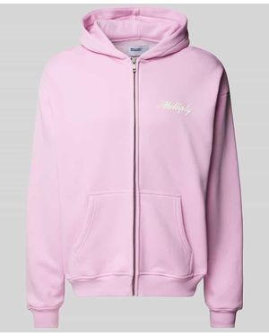 Multiply Apparel Oversized Sweatjacke Mit Label-Print - Pink