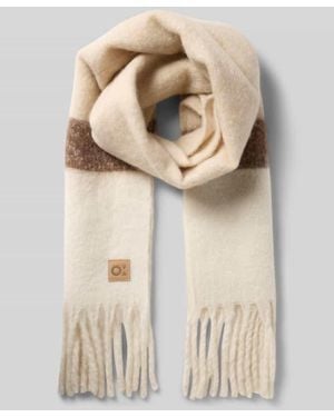 Opus Schal mit Fransen und Label-Detail Modell 'Allanis' - Natur